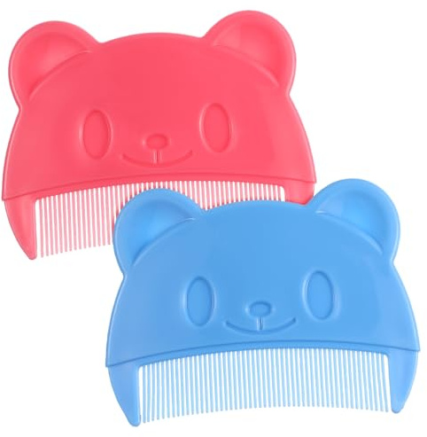 Toyvian 2pcs Baby Hair Combs with Bear Shape Plastic Material Comfortable Scalp Massage and Easy to Hold Hair Comb for Toddlers and Newborns for Cradle Cap Removal
