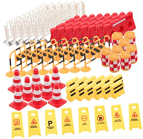 Panneaux de Signalisation Miniature 62 Pièces en Plastique pour Jeux | Décor de Circulation Urbaine, Usage Ludique et Apprentissage des Repères Routiers, Format Léger pour Garçon et Filles