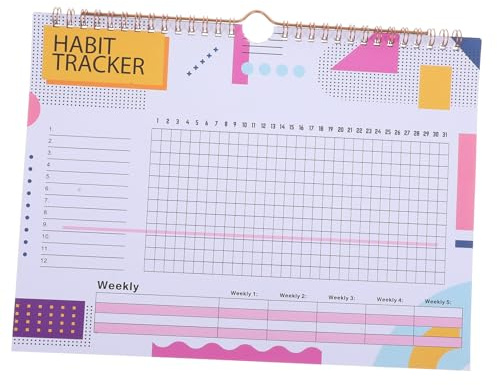 WOONEKY Planner Habit Tracker Mensile Data in Abitudini Riutilizzabile per Monitoraggio Obiettivi e Apprendimento Agenda Quotidiana Multifunzionale per
