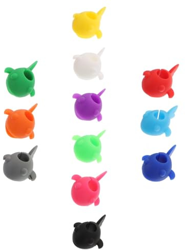 SMASOLO Ciondoli per Vino in Silicone Colorati, Marcatori per Bicchieri da Festa, Identificatori per Vetro Riutilizzabili, Set da 12 Pezzi per Cocktail, Party e Riunioni Colore Casuale