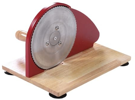 Generic Máquina de Cortar Pan con Manivela Portátil, Rebanador de Pan con Base de Madera Multifuncional para Reuniones Familiares