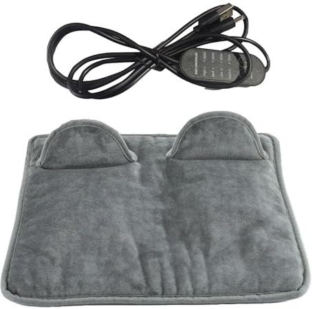 Calientapiés Eléctrico – Alfombrilla Térmica Con USB De 4 Niveles De Calor Y 4 Temporizadores | Almohadilla Calefactora Portátil Recargable Para Descanso Plantar, Oficina Escritorio Coche Hogar