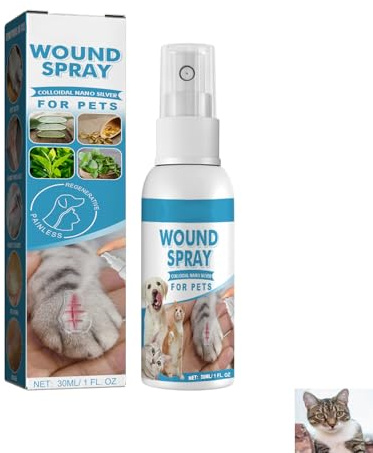 Uzionoie Pansement Liquide Transparent Imperméable pour Chiens et Chats,Spray de Guérison pour Animaux,pour Le Nettoyage et Le Soin des Plaies,Pet Wound and Skincare 30ML