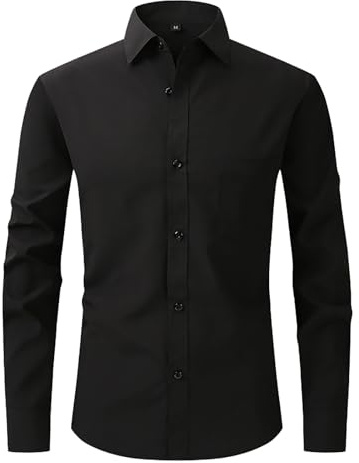 Affärsskjorta herr, smal passform, lätt att stryka, herrskjorta, stretch, bröllopsskjorta, fritidsskjorta, ledig, sommarskjorta, män, button down, arbetsskjorta, enfärgad med bröstficka, kostymskjorta