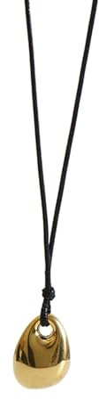Mllepjdh Collier de cordon en cuir PU, pendentif de haricot à la mode, chaîne de clavicule, ornement ras du cou sophistiqué pour femmes et filles, collier pendentif de haricot