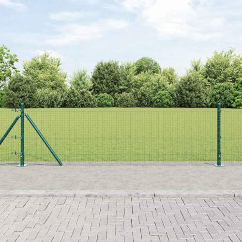 zylophax Clôture en fil soudé vert avec base en béton 10 x 0,6 m, panneau grillage rigide pour jardin extérieur terrasse, barrière palissade sécurité séparation occultation