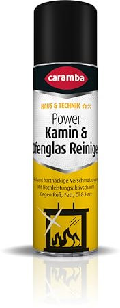 Caramba Power Kamin & Ofenglasreiniger, Entfernt Ruß-, Fett- und Harz auf Kaminscheiben, Zubehör für Kamin-, Holz- und Kohleöfen, Glasreiniger, 500 ml