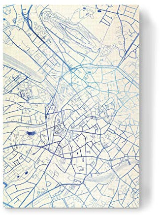 artboxONE Leinwand 150x100 cm Städte Aachen Deutschland Blue Infusion Map II von Makadi Atatu