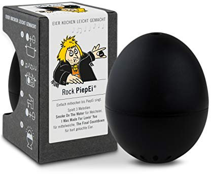 Brainstream A000931 Temporizador para Huevos, Negro, Rock PiepEi