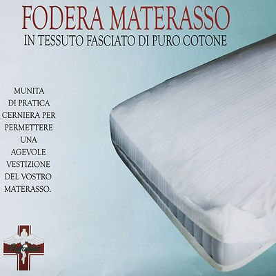 Corredocasa - Coprimaterasso Traversa 1 Piazza e Mezza con Cerniera, Sacco Protettivo in Puro Cotone, Traspirante e Resistente, Misura 120 x 195 + 25 cm, Protezione Ottimale per il Tuo Materasso