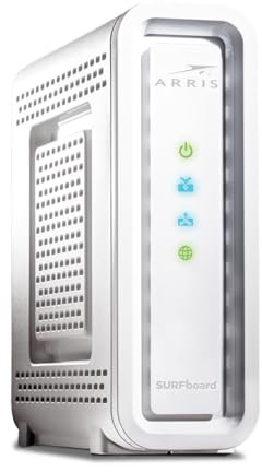 Arris Surfboard SB6121 DOCSIS 3.0 Cable Modem (Black, 5.2 x 13.2 cm) Certified Refurbished White Max Download Speed: 1.4 Gbps