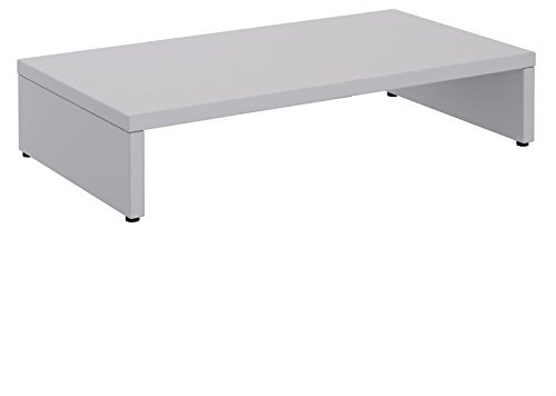 CARO-Möbel Monitorständer Monitor Schreibtischaufsatz Bildschirmerhöhung in lichtgrau 50 x 10 x 27 cm (B x H x T)