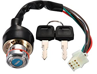 WOOSTAR 6 Fili Interruttore di Accensione con Chiave Acceso Spento 2 Posizione Sostituzione per 50cc 70cc 90cc 110cc 125cc 150cc 250cc 250cc Taotao Redcat Roketa Sunl ATV 4 Ruote Dirt Pit Bike Go Kart