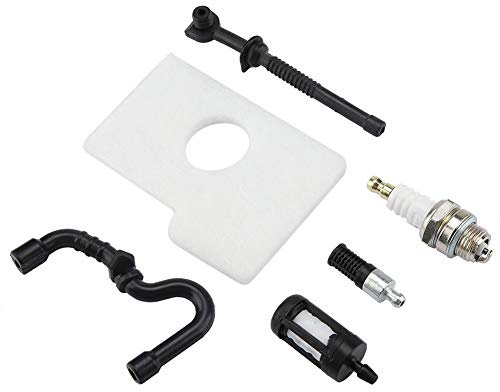 TOPINCN Luftfilter,Luftheizölfilter und Zündkerze Ersatz für 017 018 MS170 MS180 Motor Preiswerte Kettensäge Rasenmäher Zubehör