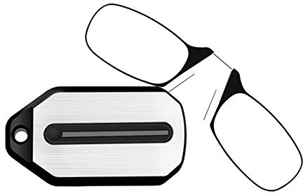 GEMSeven Mini Faltbare Clip-Nase Lesebrille Mit Schlüsselanhänger Fall, Unisex, Schwarz, Lesebrille, 10733777031, Unisex-Erwachsene, männlich