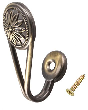 uxcell Decorative Curtain Drapery Holdback Wall Mounted Hook for Window Bronze 67mm x 30mm x 40mm 2Pcs