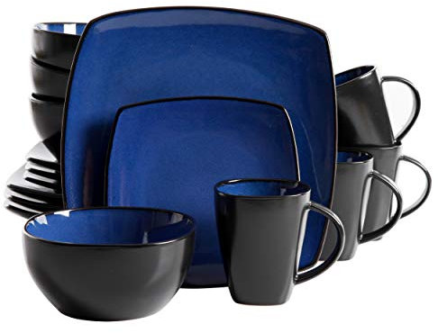 Gibson Soho Lounge, Vajilla de 16 piezas Soho Lounge Square, zafiro