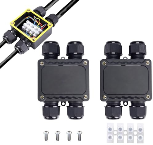CTRICALVER IP68 wasserdicht Kabelverbinder | 4-pole Anschluss Gland Verbindungsbox | M25KabelverschraubungØ9mm-12mm |H-Form Kabelverbinder