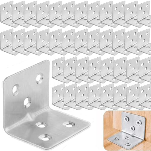 ASelected Équerre d'assemblage Renforcée Inox (38 x 30mm-64pcs)