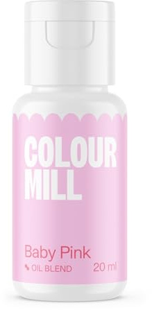 Colour Mill Oil Blend Lebensmittelfarbe Ölbasis, Baby Pink, 20 ml | Hochkonzentriert, Leuchtende Farben, Geeignet für Buttercreme, Schokolade, Kuchenteig, Ganache und Zuckermassen