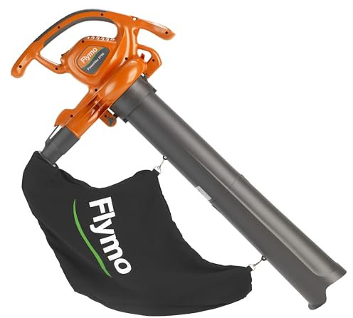 Flymo PowerVac 2700 Electric Garden Blower & Vacuum | 3-in-1 Powerful Leaf Blower, Vacuum & Mulcher | 2700W, Orange