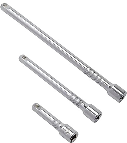 DAKCOS Rallonge Cliquet 3/8, 75, 150 et 250 mm, Rallonge 3/8 pouce Cliquet Acier au chrome-vanadium