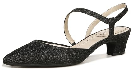 LifeStride Women's Minimalist Pump Black Rhinestone Fabric 10 M
