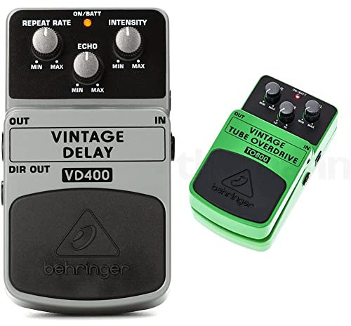 Behringer VD400 Klassisches analoges Delay-Effektpedal & VINTAGE TUBE OVERDRIVE TO800 Klassisches Overdrive-Effektpedal mit Röhrensound