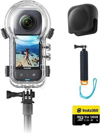 Insta360 X3 Kit de plongée Invisible - Caméra d'action 360 Degrés Étanche avec Capteur 1/2, Photos 360 5,7K 72MP, Stabilisation, Écran Tactile 2,29, Vibrations, Montages IA