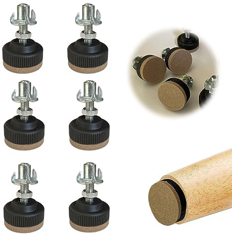 Ltsbaed Filzgleiter Möbelfüße, Verstellbar Stellfüße, Puffer Nivellierfuß | 6 Stück;Stellfüße M6 X 30MM;Verstellbare Möbelfüße;Schrankfüsse;für Schrank Stuhl Couchtisch TV-Schränke Schubladen