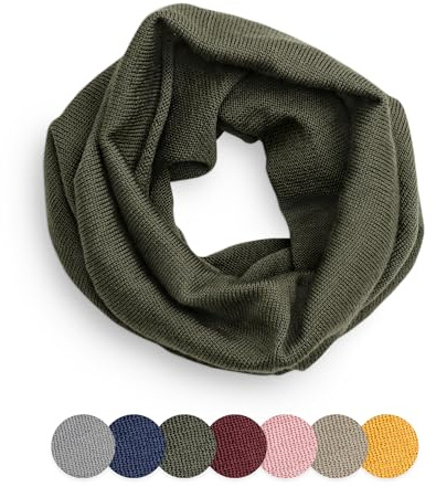 Ehrenkind® Schlauchschal für Kinder aus Feinster Merino Schurwolle | Oliv | Made in Germany | Unisex Loop Schal | Halstuch | Ideal im Herbst und Winter
