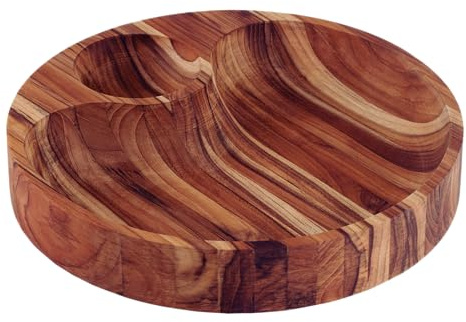 Tramontina Tabla Bandeja de Madera Teca certificada para Servir Churrasco Premium 31 x 5 cm