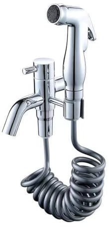 Wand Wasserhahn 304 Gegrilltes Schwarzes Dual-Purpose-Bidet-Spritzpistolen-Waschmaschinen-Wasserhahn Doppelgriff Dual-Control-Toiletten-Begleitset Rotmessing-Spritzpistolen-Set