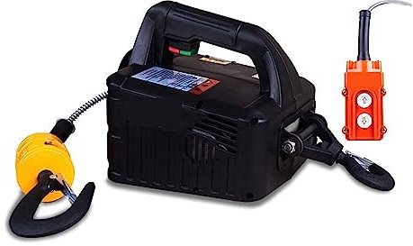 Palan électrique à chaîne Palan électrique portatif, palan à câble métallique de bloc de traction de treuil à main de grue portative de ménage 100kg 200kg 300kg 500kg pour remorques de bateaux et usag