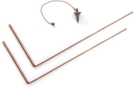 Luejnbogty Kit de 2pcs de Baguettes de Sourcier en Cuivre avec Pendule - Kit de Baguettes Divinatoires Spirituelles en Cuivre Flexible