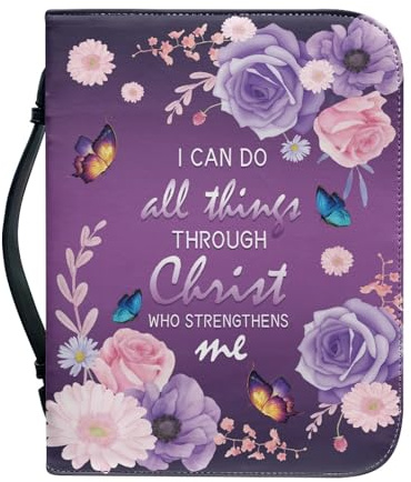Dajingkj Bibelhülle Mit Reißverschluss Groß Leder Personalisiert Bibeltasche Damen Herren Tasche Bibel Buch Kirche Henkeltaschen