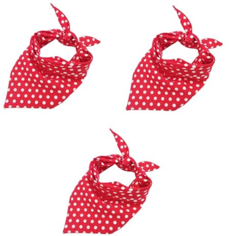 YARNOW 3stücke Dreifach-Design Hundebib Aus Doppelseitiges Hundehalsband Mit Runden Punkten Rot Für Haustierpartys Und Tägliche Mahlzeiten Stylisches Und Funktionales Haustierzubehör