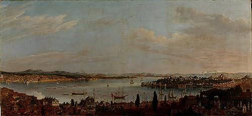 WACTWJNA Berühmt Leinwand Malerei Poster Wandkunst Leinwanddrucke Panorama von Istanbul von Antoine De Favray Moderne Kunst Wandbild für Flurdekoration 60x90cm