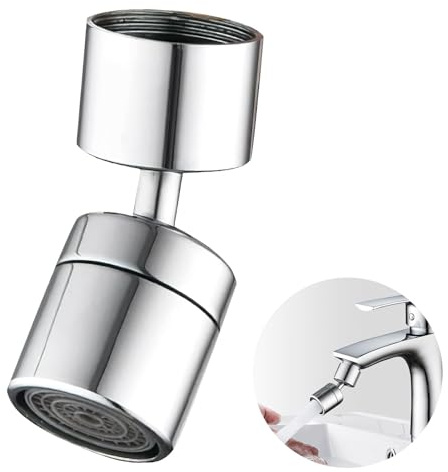 Wasserhahn Aufsatz, Perlatoren, 360° Drehbar Wasserhahn Verlängerung Luftsprudler, Wassersparer, für M22 Außengewinde oder M24 Innengewinde (Silberfarben)