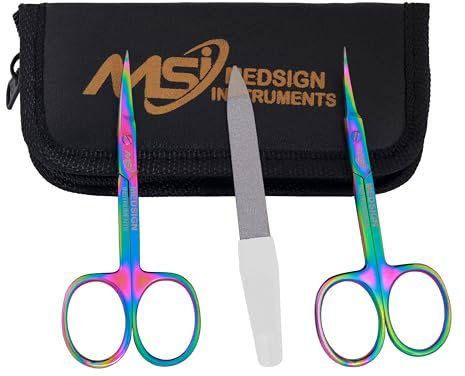Professional Cuticle Scissors, Stainless Steel Manicure Scissors, Multi-Purpose Small Eyebrow, Cuticles, Dead Skin, Eyebrows, and Eyelashes for Women and Men (Set of Nail & Cuticle)