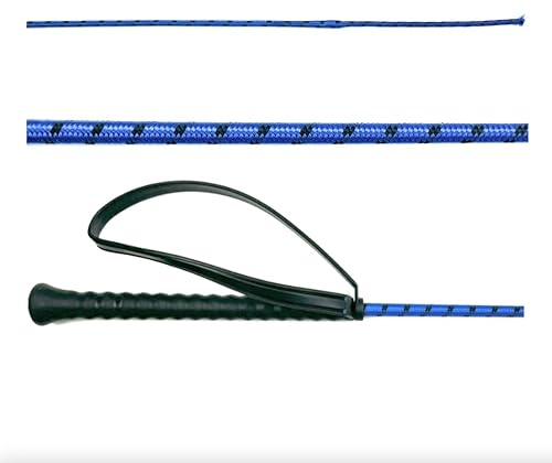 JA Horse JA0001 Fleck Reitgerte Dressurgerte mit Handlasche, Blau, 90 cm | Profi Gerte für Dressur & Reitsport, rutschfester Griff, flexible Reitgerte Pferd