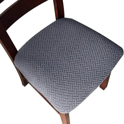 LOPYXBR Dining Chair Seat Covers Set of 6 Jacquard Dining Chair Cover