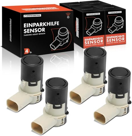 Frankberg 4x Capteur de stationnement PDC Capteur PDC Vorne Arrière 3-Polig Compatible avec Twingo II CN0 M.e.g.a.n.e II BM0/1 CM0/1 Idea 350 Clio III BR0/1 CR0/1 Remplacer# 7701062074