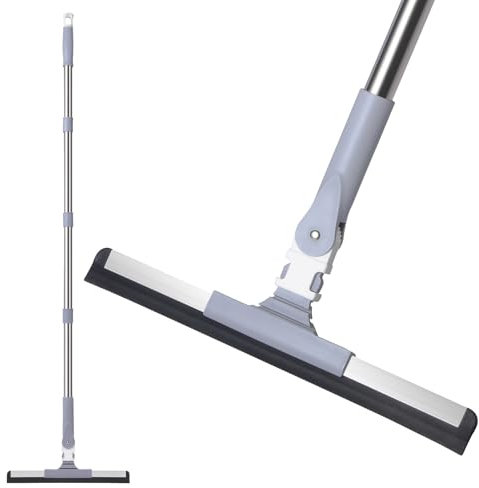 Mitclear Balai Raclette Sol avec Long Manche(120cm), Balai en Caoutchouc pour Le Nettoyage de Poussière, Liquides et Poils d'animaux, pour Bois Dur, Carrelage, Cuisine, Douche, Salle de Bain