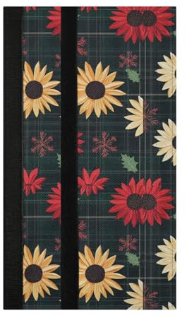 EtherSpher Bunte Sonnenblumen, Büffel, kariert, Schneeflocken, Weihnachten, Kühlschrankgriffabdeckungen, 2 Stück, schützende Gerätegriffabdeckungen, Heimdekoration, hält Küchengeräte sauber von