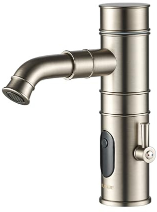 TUSEE Brushed Nickel Single Hole Bathroom Faucet with 360° Rotating Spout & Temperature Control Handle, TS-5501N