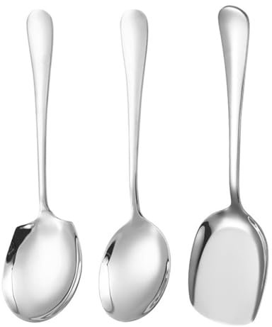 3 Pcs Large Serving Spoons,Tablespoon Set,Stainless Steel Serving Spoon,Soup Spoons for Large Buffet and Kitchen Tool for Parties and Entertaining.