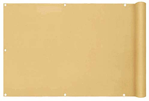 Recinzione per balconi, 1 x 7,5 m, resistente ai raggi UV e al vento, con cinghia intrecciata, ideale per giardino, privacy, color crema