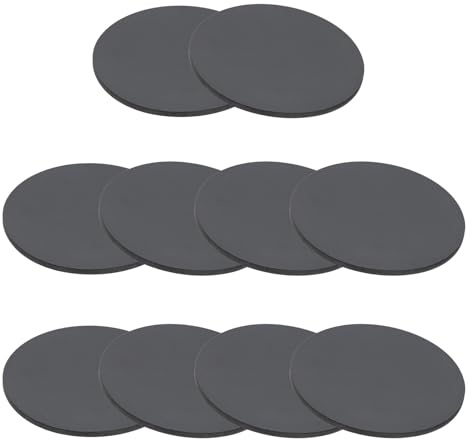 PATIKIL 80mm Almohadillas de Antivibración, 10pcs Amortiguadores de Goma Junta Redonda Antideslizante Antiarañazos Soporte Plano Sólido de Pie para Lavadora Aire Acondicionado, 4mm Grosor