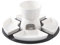 White Ceramic Chocolate Fondue Sets Mug, Butter Cheese Ice Cream Chocolate Melting Pot Caramel Hotpot Set with Four Forks & Four Half-Moon Shaped Plates